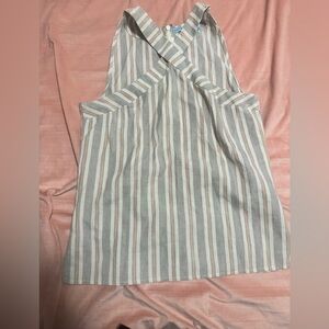 ANTONIO MELANI Beige and White Striped Blouse